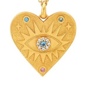 New Anthropologie Tai Gold Heart Evil Eye Charm